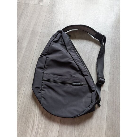 LL Bean Healthy Ameribag Sling Back Bag Black Adjustable Strap - Picture 1 of 8